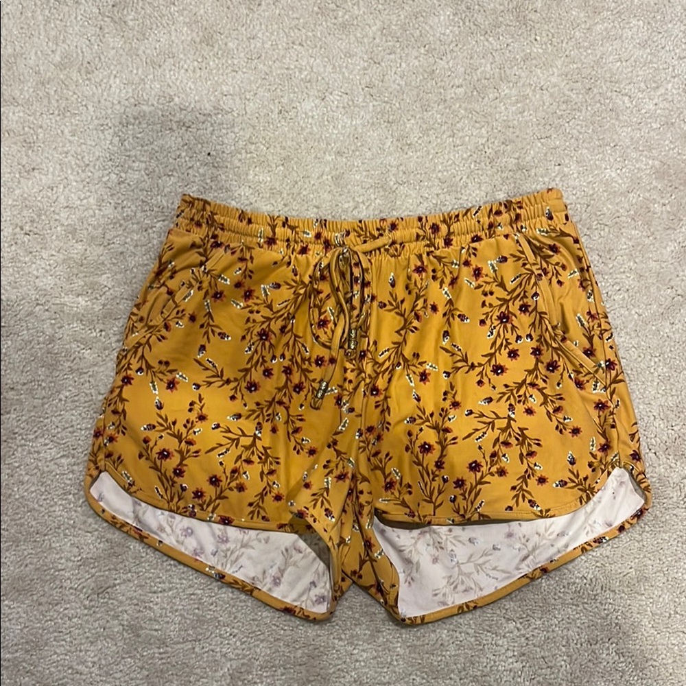 Mudd Yellow Athletic Shorts with Elastic Waistband